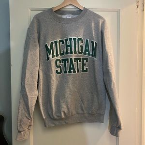 Champion MSU Michigan State Spartans Gray Crewneck Sweatshirt Size Medium
